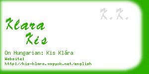 klara kis business card